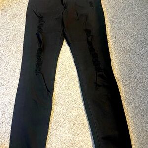 Express stretch leggings mid rise distressed!